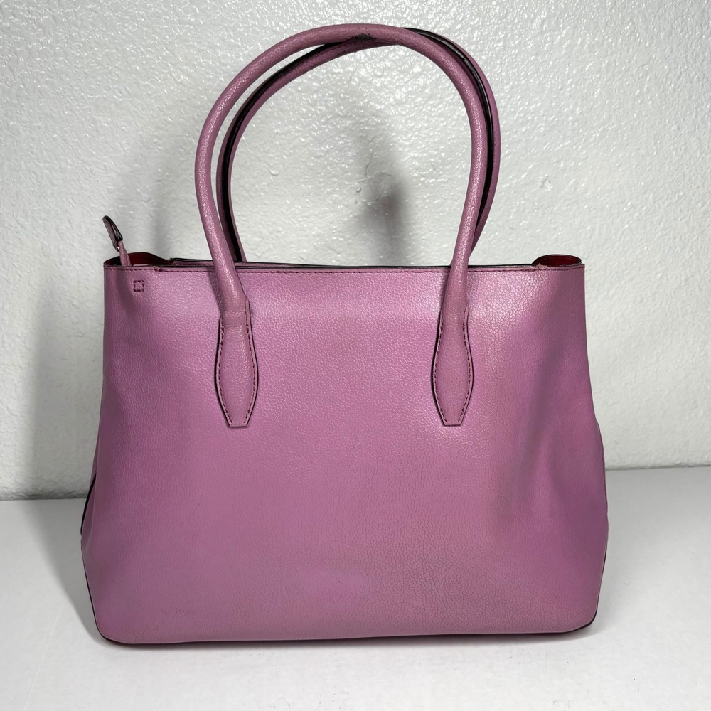 Kate Spade Eva Orchid Pink Pebbled Leather Tote Bag Satchel Lavender Brass $399 - Picture 2 of 9